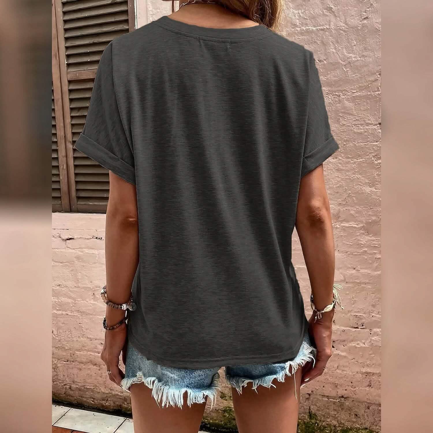 Women's T shirt V Neck DailySale
