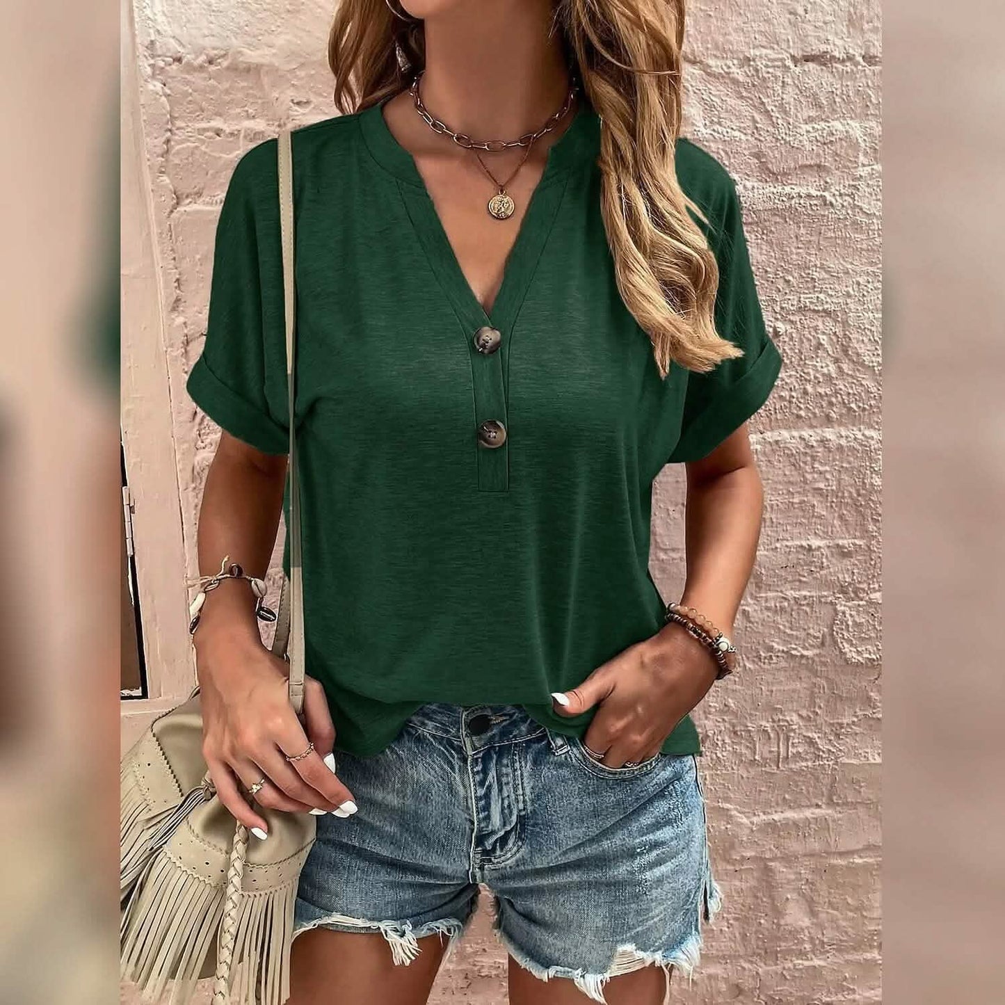 Women's T shirt V Neck DailySale