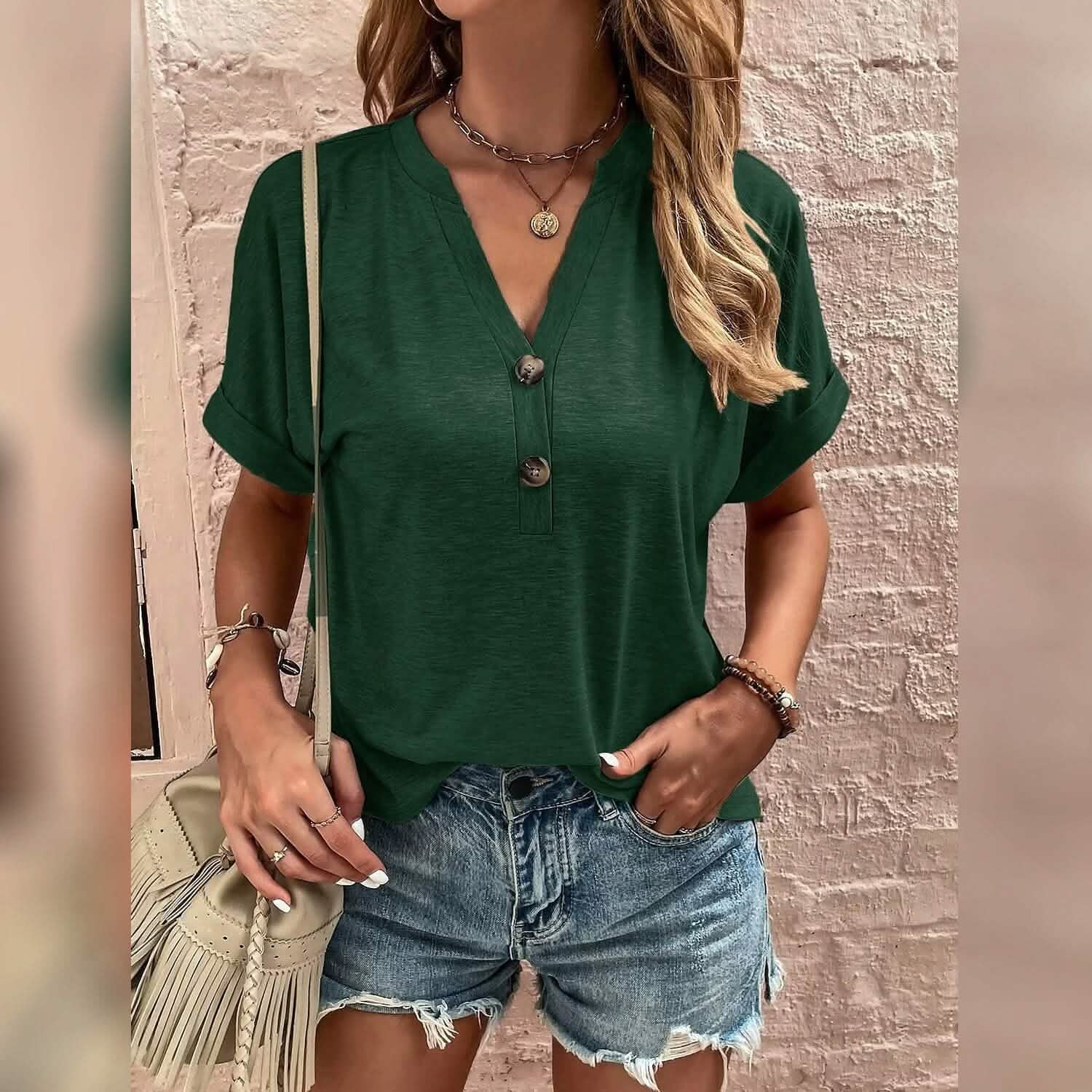 Women's T shirt V Neck DailySale
