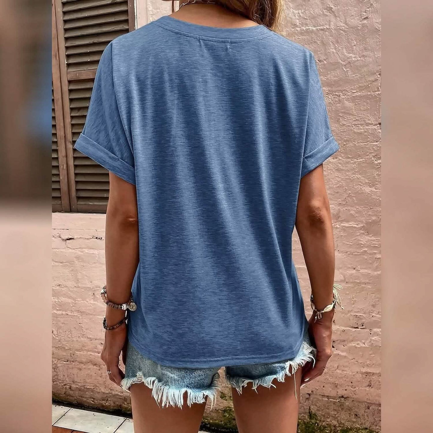 Women's T shirt V Neck DailySale