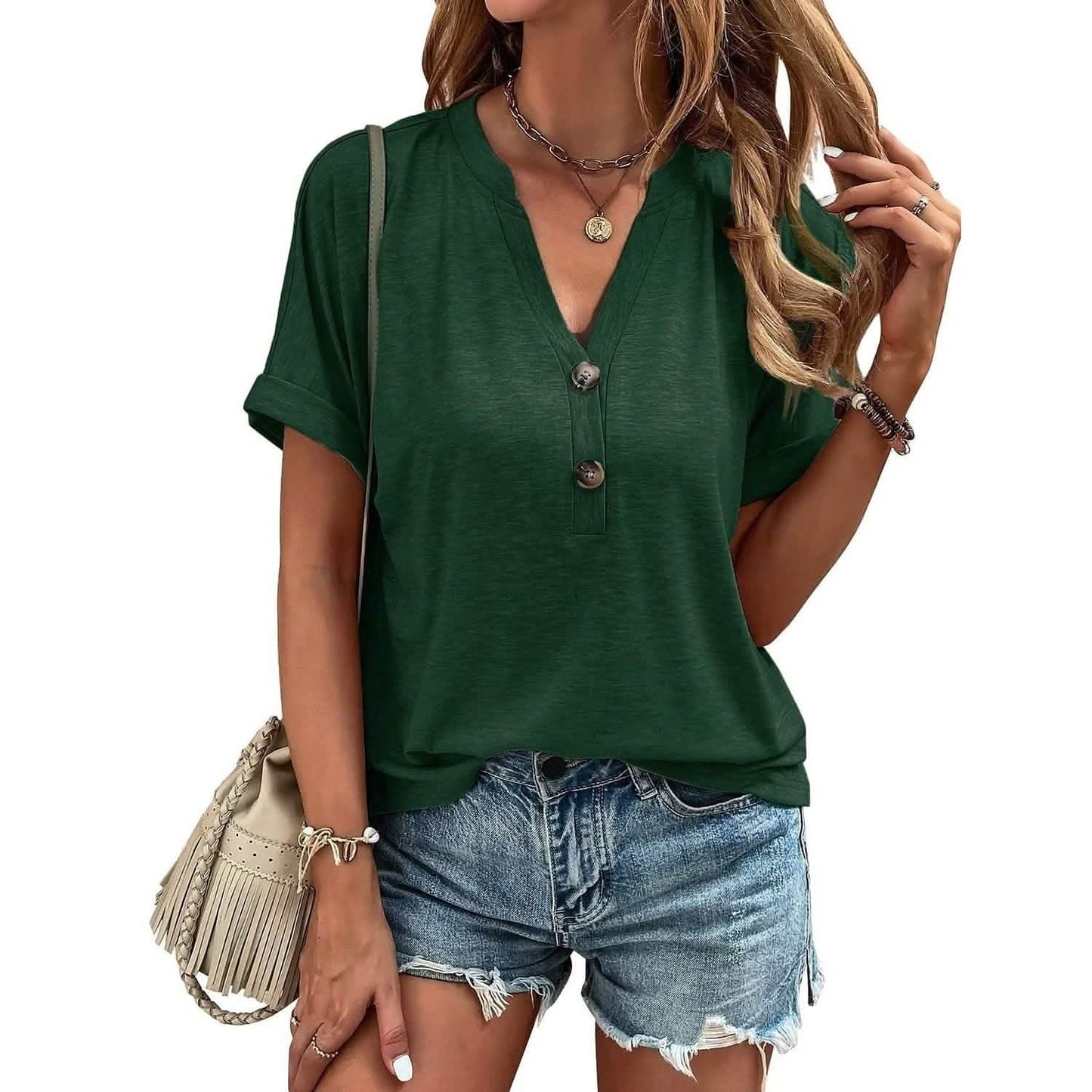 Women's T shirt V Neck DailySale