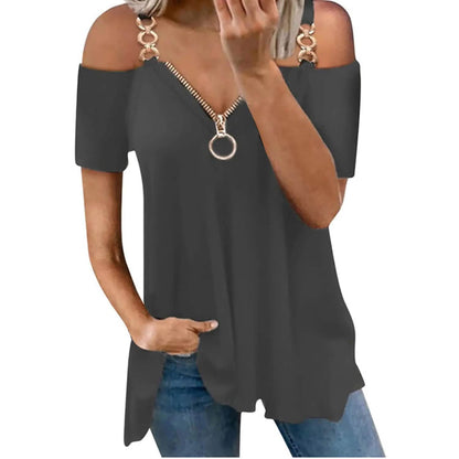 Women's Tailored Zip Crew Neck Plus Size Top DailySale