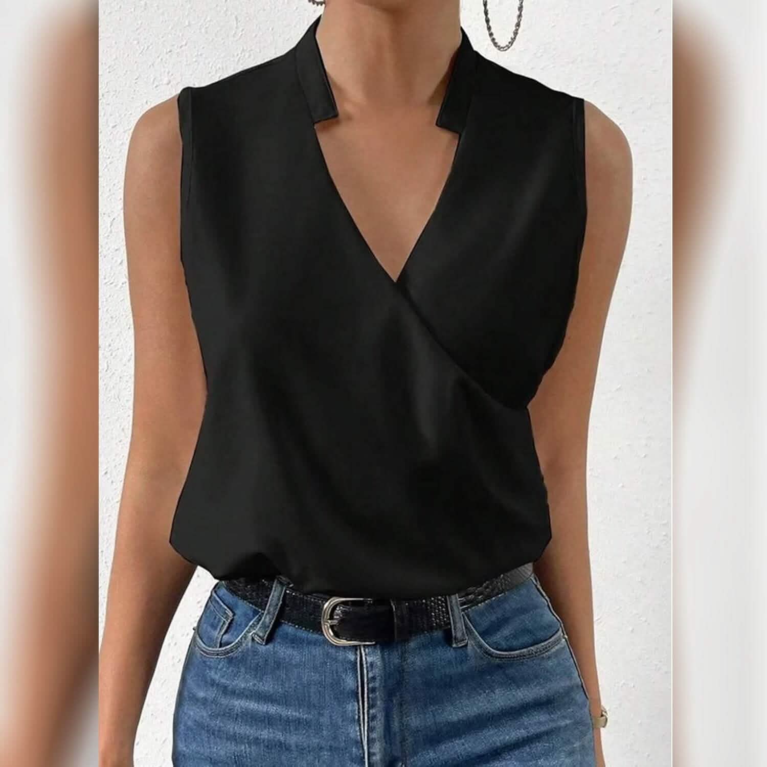 Women's Tank Top Plain Sleeveless V Neck DailySale