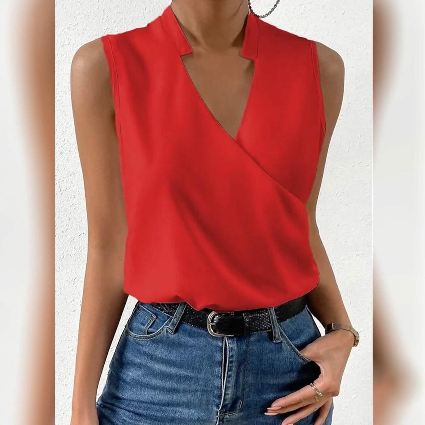 Women's Tank Top Plain Sleeveless V Neck DailySale