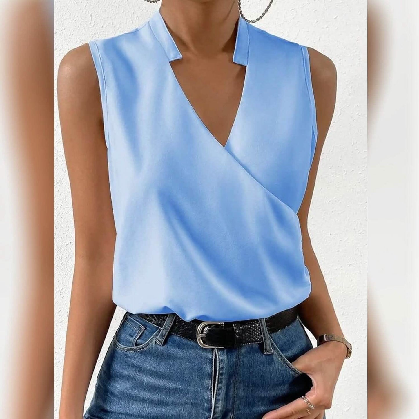 Women's Tank Top Plain Sleeveless V Neck DailySale