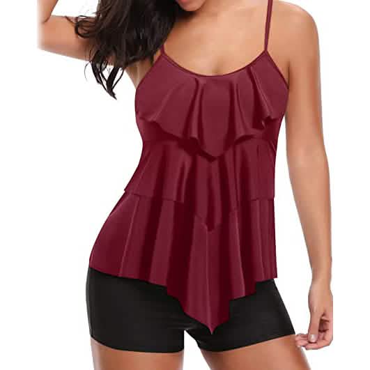 Women's Tankini Two Piece Tummy Control Bathing Suit DailySale
