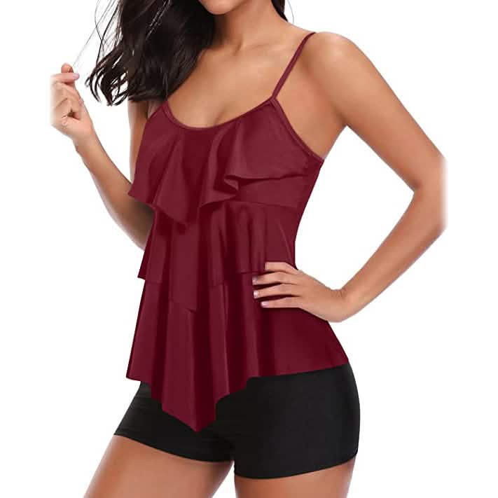 Women's Tankini Two Piece Tummy Control Bathing Suit DailySale