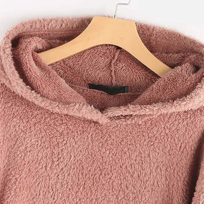 Women's Teddy Coat Cat Animal Front Pocket Hoodies DailySale
