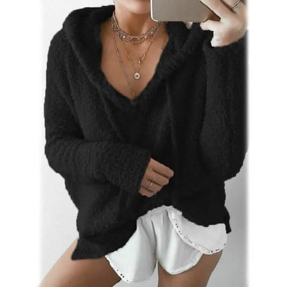 Women's Teddy Coat Plain Daily Basic Loose Hoodie DailySale