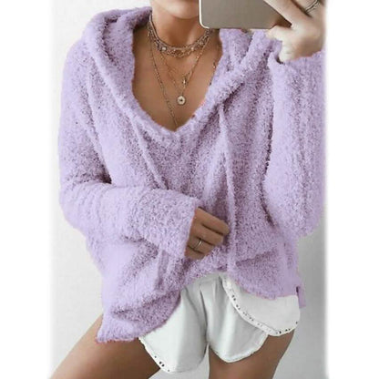 Women's Teddy Coat Plain Daily Basic Loose Hoodie DailySale