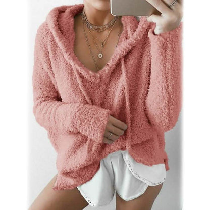 Women's Teddy Coat Plain Daily Basic Loose Hoodie DailySale