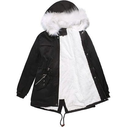Women's Thick Warm Fleece Lined Winter Coat Jacket Parka with Fluffy Hood DailySale