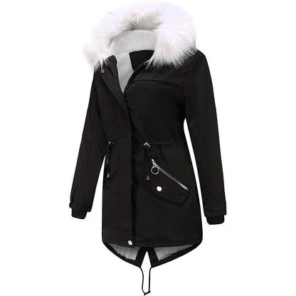 Women's Thick Warm Fleece Lined Winter Coat Jacket Parka with Fluffy Hood DailySale