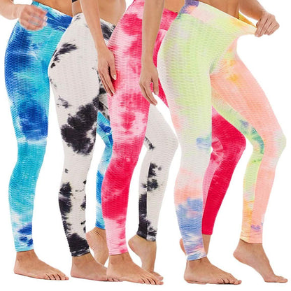 Women's Tie Dye High Waist Tummy Control Butt Lift Yoga Pants Workout Leggings DailySale