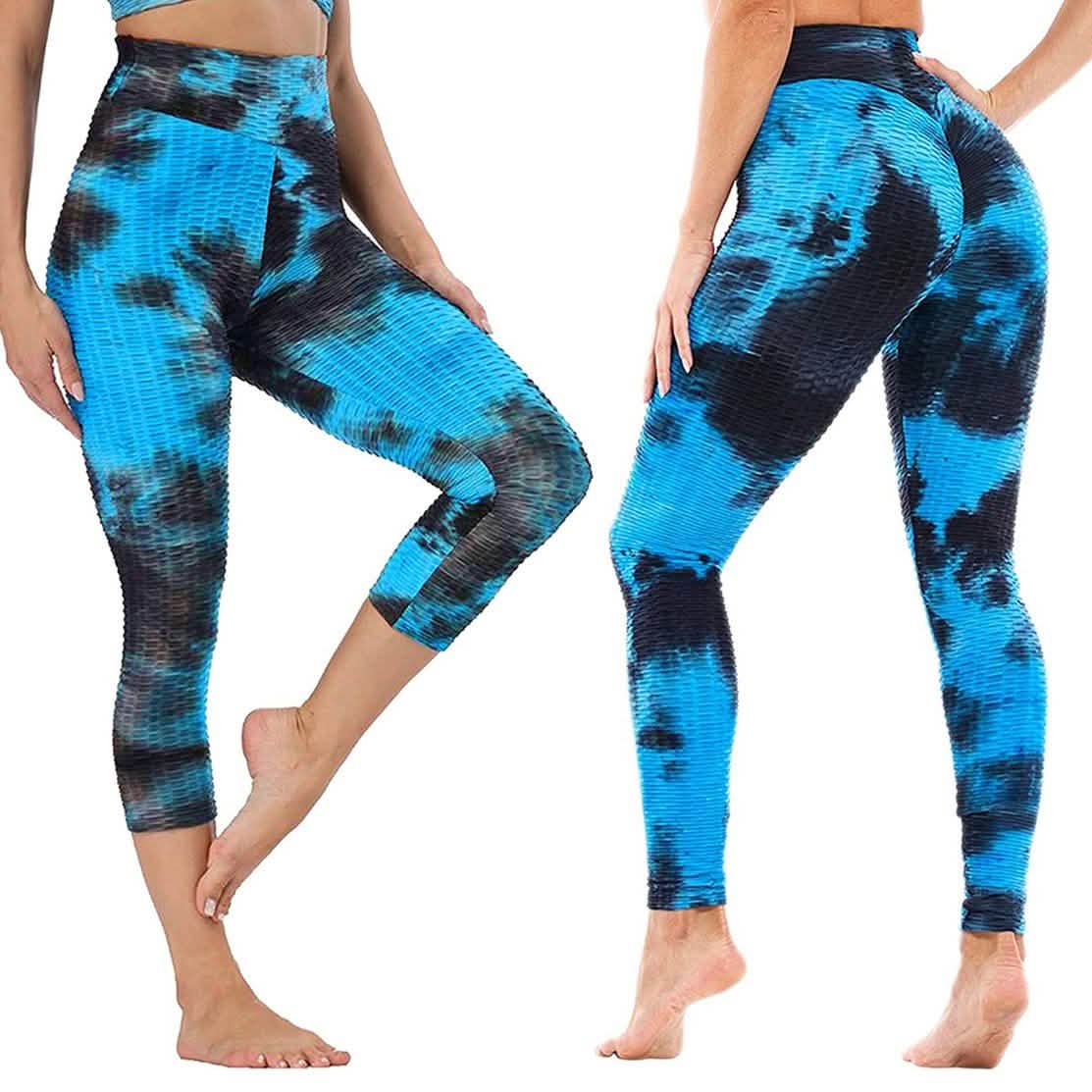 Women's Tie Dye High Waist Tummy Control Butt Lift Yoga Pants Workout Leggings DailySale