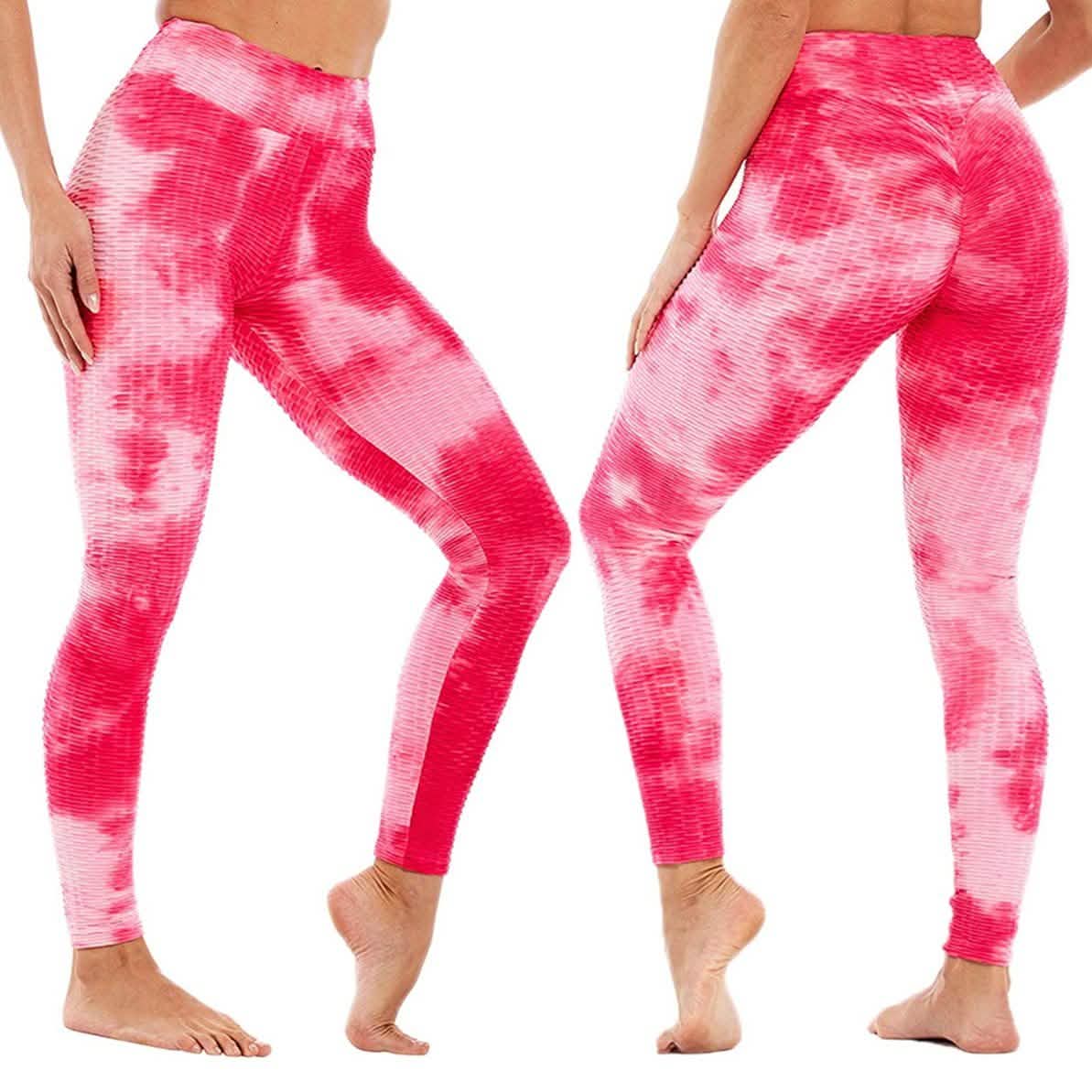 Women's Tie Dye High Waist Tummy Control Butt Lift Yoga Pants Workout Leggings DailySale