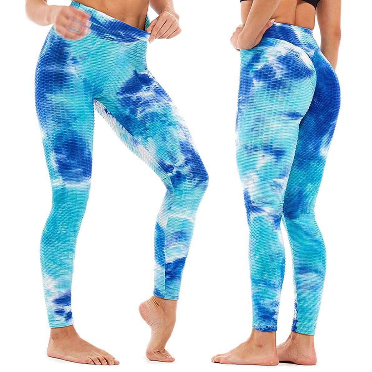 Women's Tie Dye High Waist Tummy Control Butt Lift Yoga Pants Workout Leggings DailySale