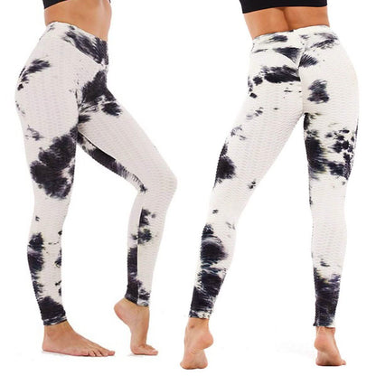 Women's Tie Dye High Waist Tummy Control Butt Lift Yoga Pants Workout Leggings DailySale