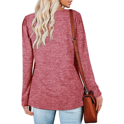 Womens Tops V Neck Summer Petal Sleeve Casual Tshirts DailySale