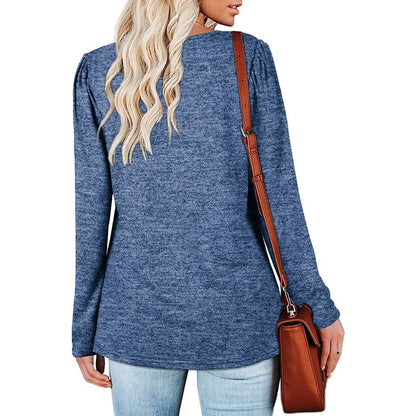 Womens Tops V Neck Summer Petal Sleeve Casual Tshirts DailySale