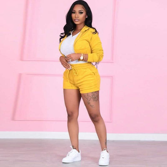 Women's Tracksuits Casual Sportswear Neon Two-Piece Short Sets DailySale