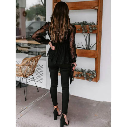 Women's Tunic Blouse Eyelet Top V Neck Tops DailySale