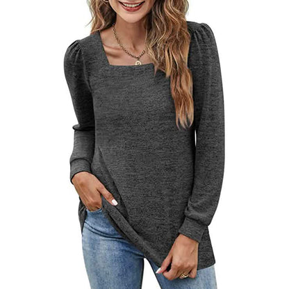 Women's Tunic Top Square Neck Puff Sleeve DailySale