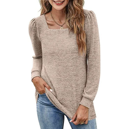 Women's Tunic Top Square Neck Puff Sleeve DailySale