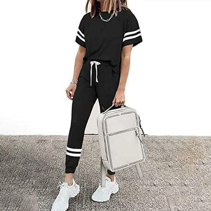 Women's Two Piece Outfits Casual Tracksuits Short Sleeve Sweatsuits with Pockets DailySale