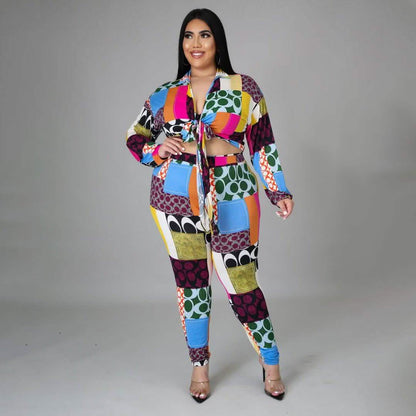 Women's Two-Piece Stretch Set Long Sleeve Crop Top DailySale