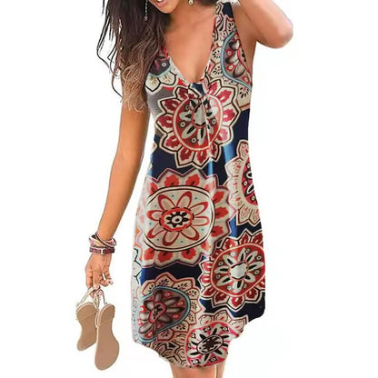 Women's V-Neck A-Line Knee Length Skirt DailySale