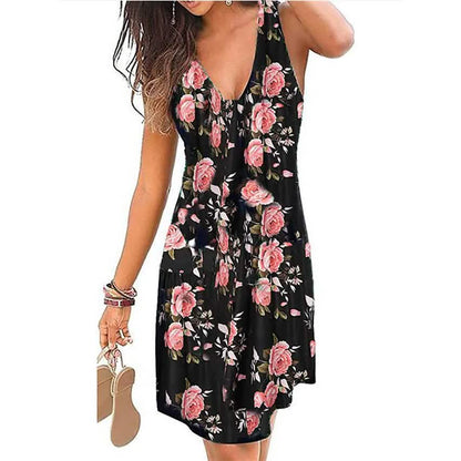 Women's V-Neck A-Line Knee Length Skirt DailySale