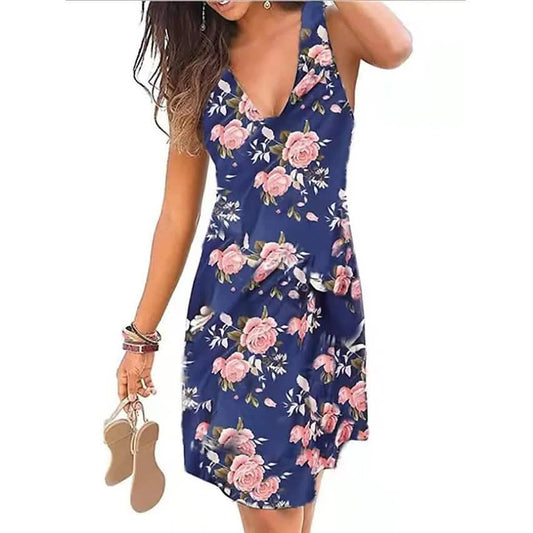 Women's V-Neck A-Line Knee Length Skirt DailySale