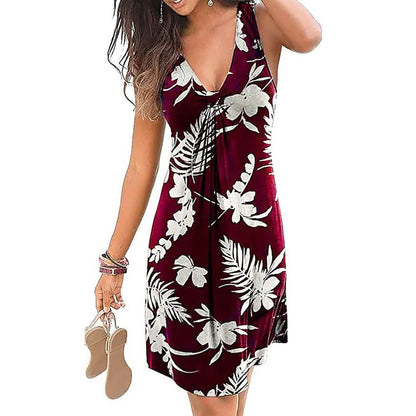Women's V-Neck A-Line Knee Length Skirt DailySale