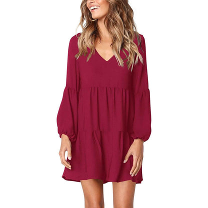 Women's V Neck Casual Loose Dress DailySale
