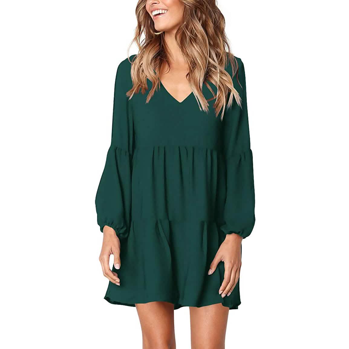 Women's V Neck Casual Loose Dress DailySale