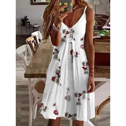 Women's V-Neck Casual Sling Dress DailySale