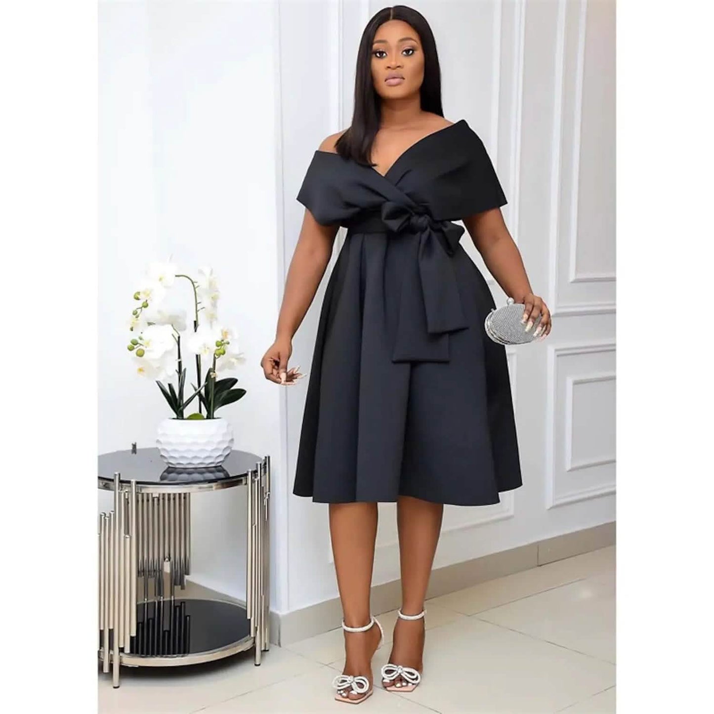 Women's V-Neck Elegant A-Line Dress DailySale