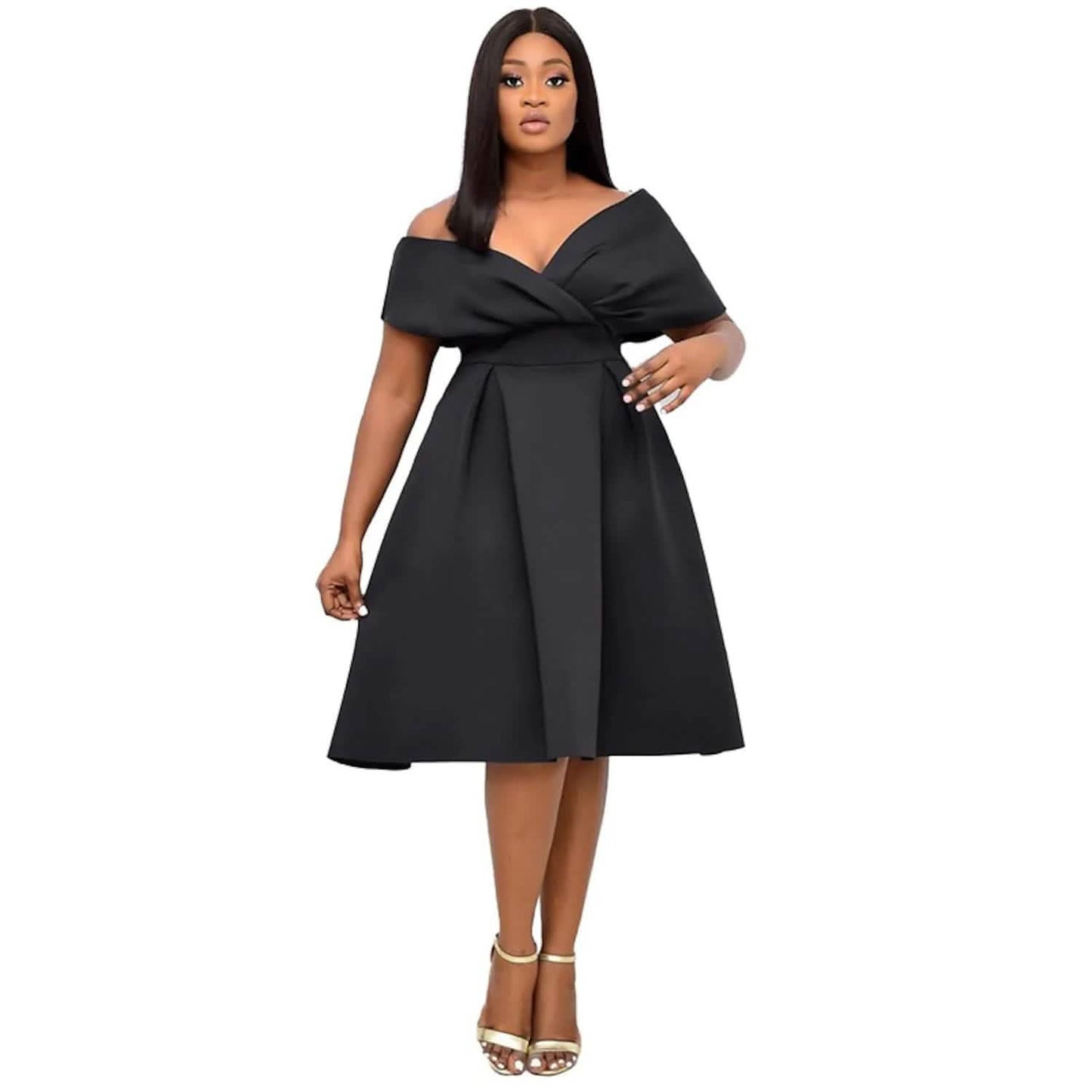 Women's V-Neck Elegant A-Line Dress DailySale