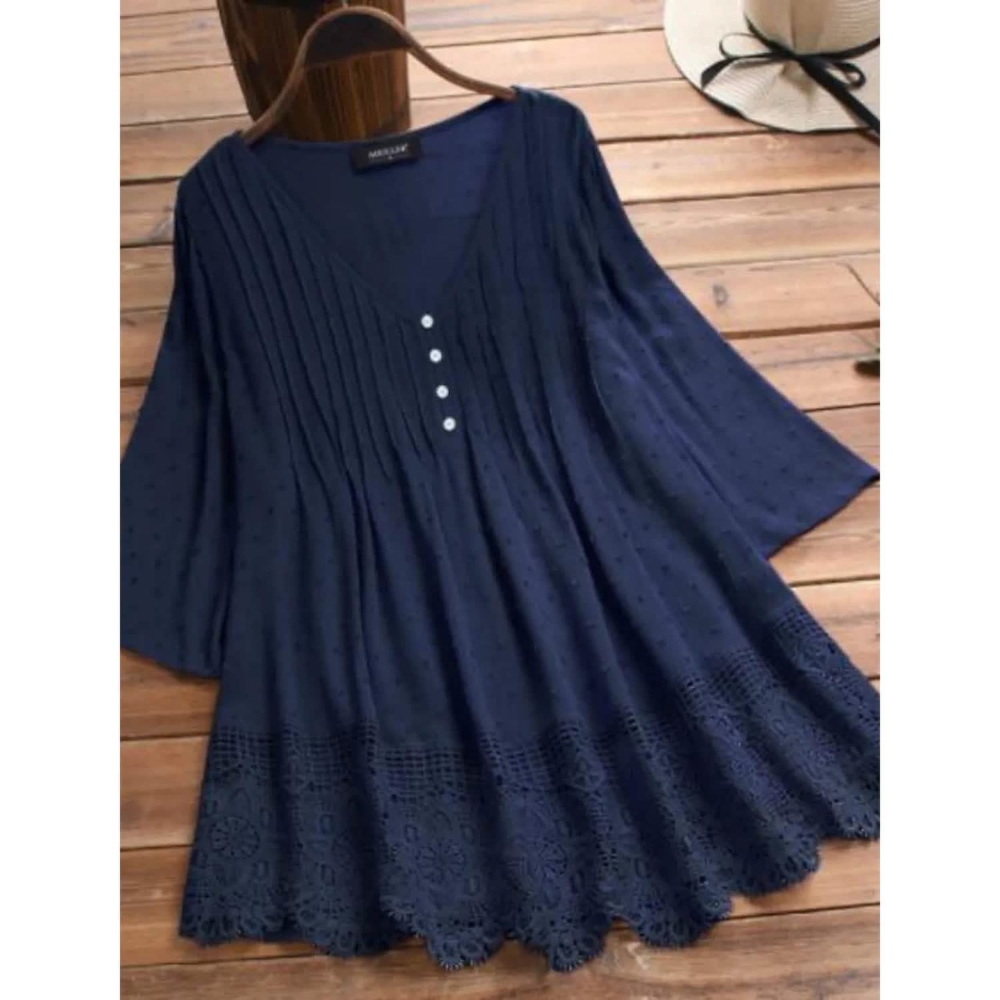Women's V-Neck Floral Lace Top DailySale