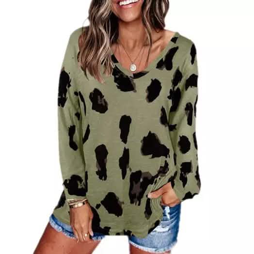 Women's V-Neck Leopard Print Inspired Top DailySale