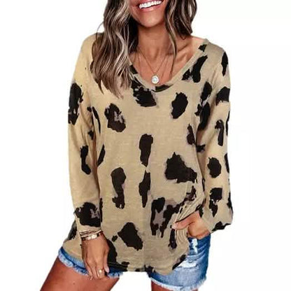 Women's V-Neck Leopard Print Inspired Top DailySale