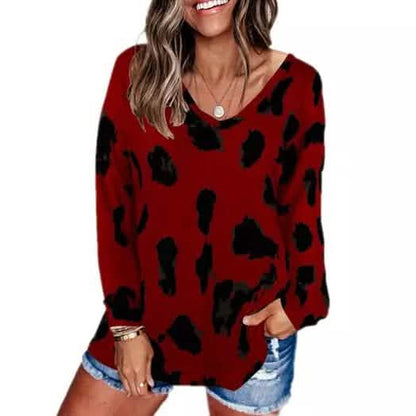 Women's V-Neck Leopard Print Inspired Top DailySale