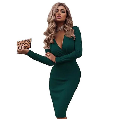 Women's V-Neck Sheath Knee Length Dress DailySale