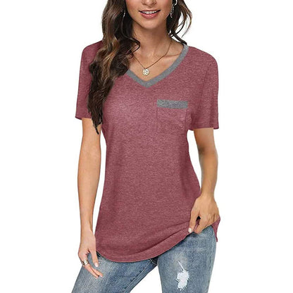 Womens V Neck Short Sleeve Tops DailySale