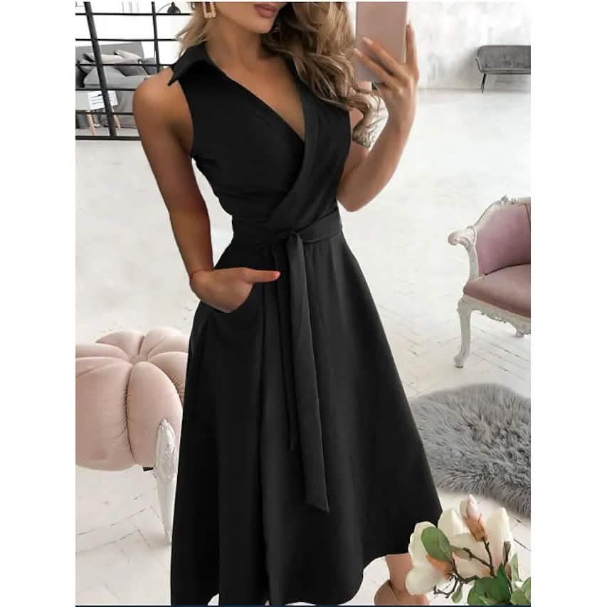 Women's V-Neck Sleeveless Long Dress DailySale