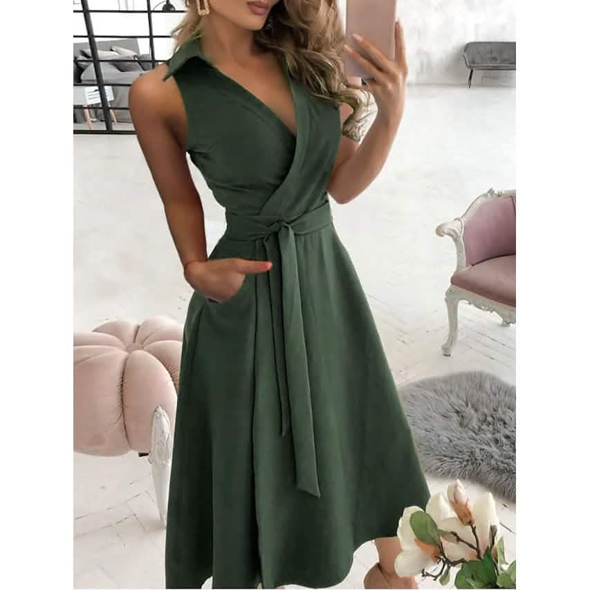 Women's V-Neck Sleeveless Long Dress DailySale