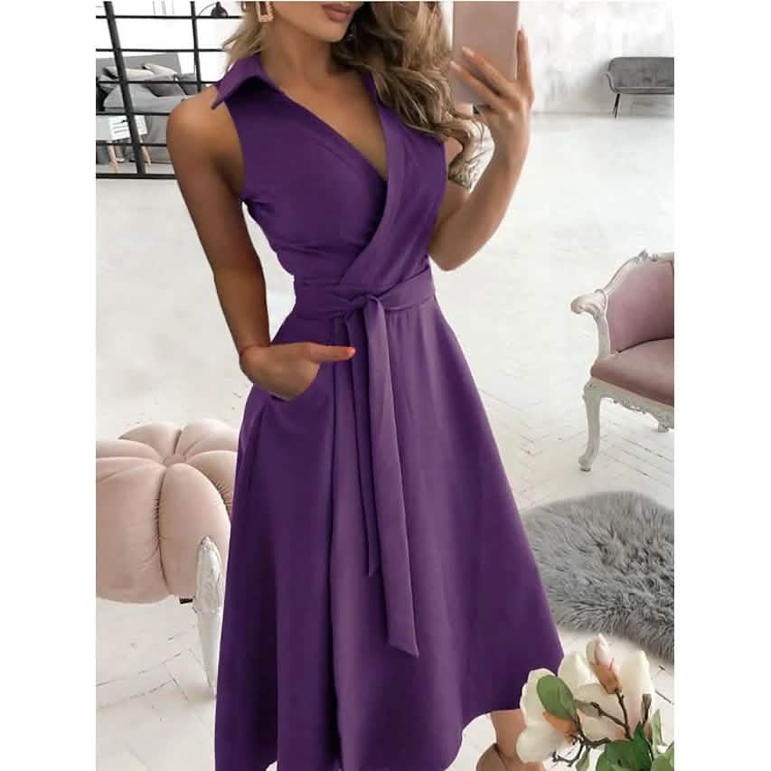 Women's V-Neck Sleeveless Long Dress DailySale