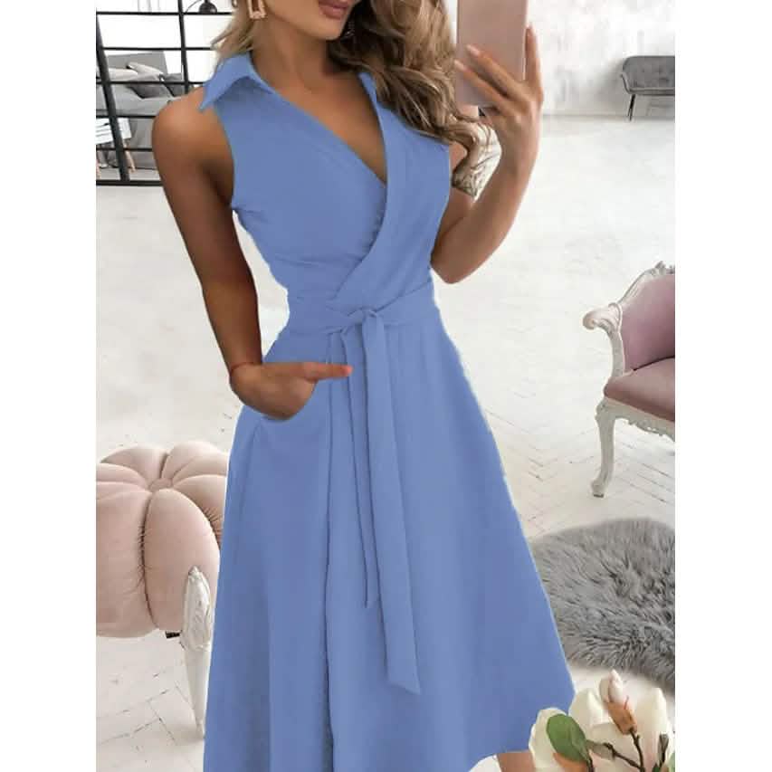 Women's V-Neck Sleeveless Long Dress DailySale