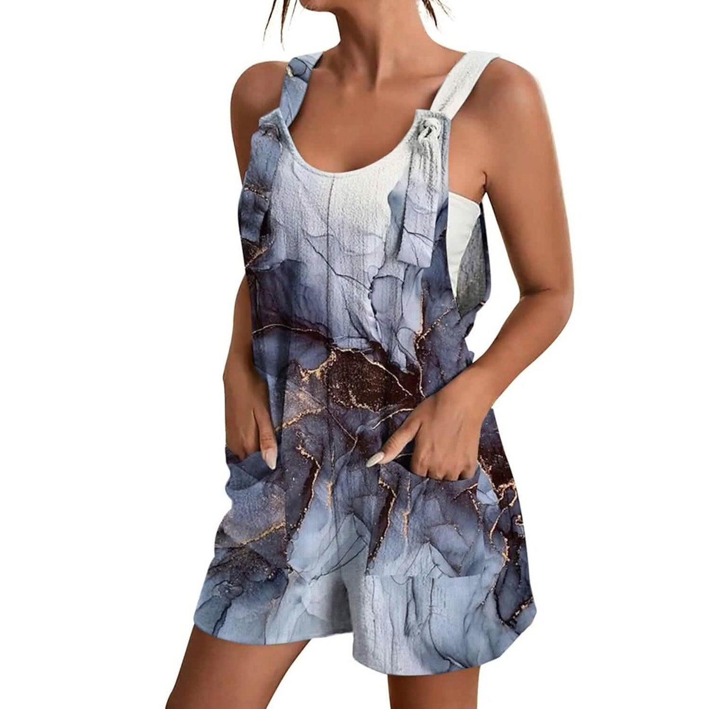 Womens V-Neck Strap Pocket Jumpsuit DailySale